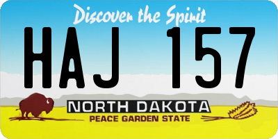 ND license plate HAJ157