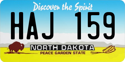 ND license plate HAJ159