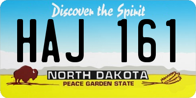 ND license plate HAJ161
