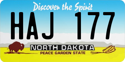 ND license plate HAJ177