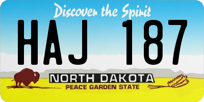 ND license plate HAJ187