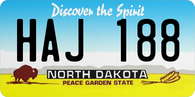 ND license plate HAJ188