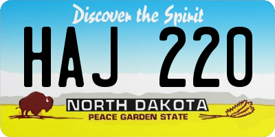 ND license plate HAJ220