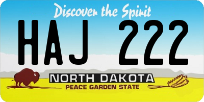 ND license plate HAJ222