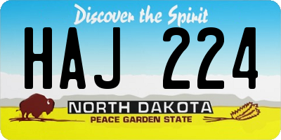ND license plate HAJ224