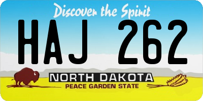ND license plate HAJ262