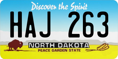 ND license plate HAJ263