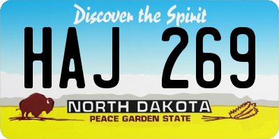 ND license plate HAJ269