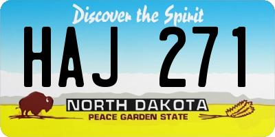 ND license plate HAJ271