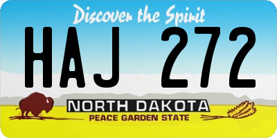 ND license plate HAJ272