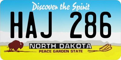 ND license plate HAJ286