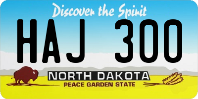 ND license plate HAJ300