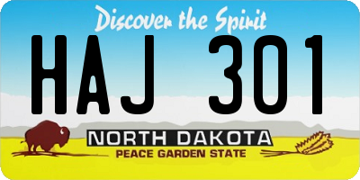 ND license plate HAJ301