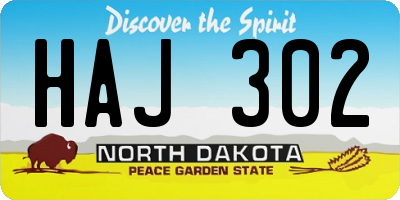 ND license plate HAJ302