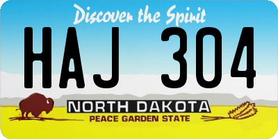 ND license plate HAJ304