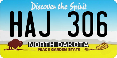 ND license plate HAJ306