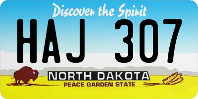 ND license plate HAJ307