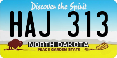 ND license plate HAJ313