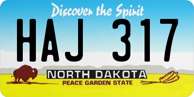ND license plate HAJ317