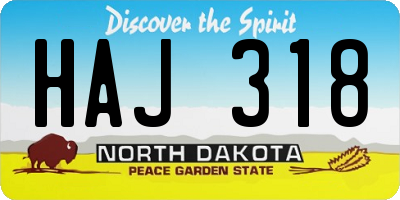 ND license plate HAJ318