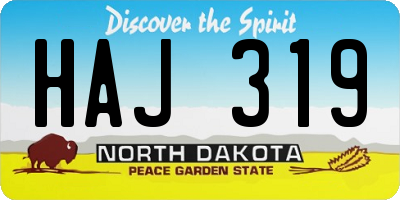 ND license plate HAJ319