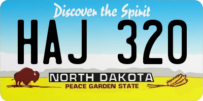 ND license plate HAJ320