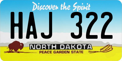 ND license plate HAJ322