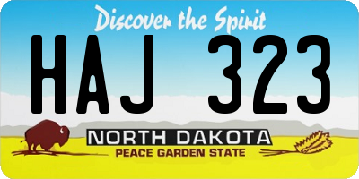 ND license plate HAJ323