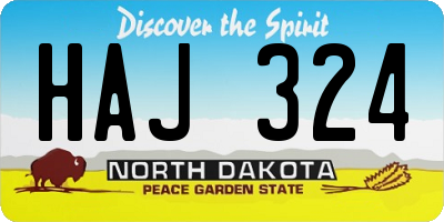 ND license plate HAJ324