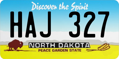 ND license plate HAJ327