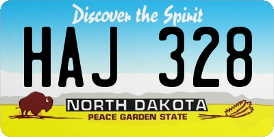 ND license plate HAJ328