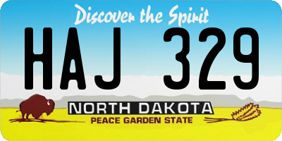 ND license plate HAJ329