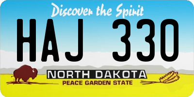 ND license plate HAJ330