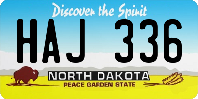 ND license plate HAJ336