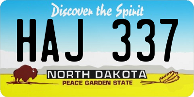 ND license plate HAJ337