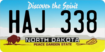 ND license plate HAJ338