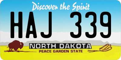 ND license plate HAJ339