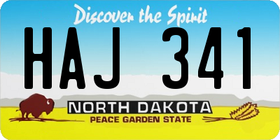 ND license plate HAJ341