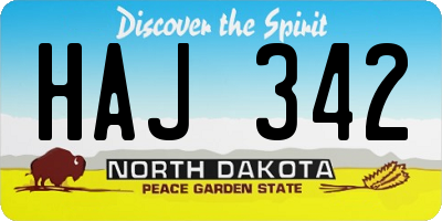 ND license plate HAJ342