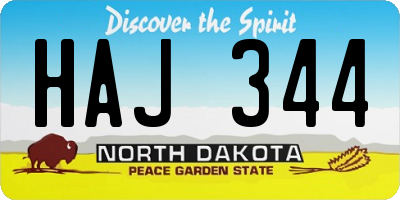 ND license plate HAJ344