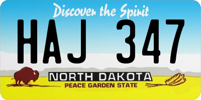 ND license plate HAJ347