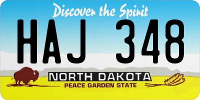 ND license plate HAJ348