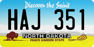 ND license plate HAJ351