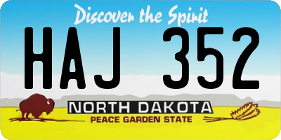 ND license plate HAJ352