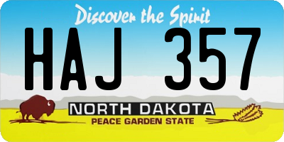 ND license plate HAJ357