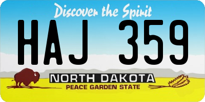 ND license plate HAJ359