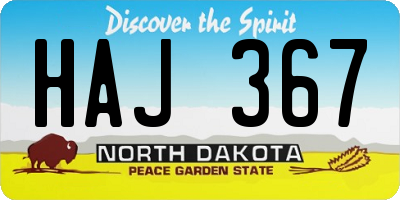 ND license plate HAJ367