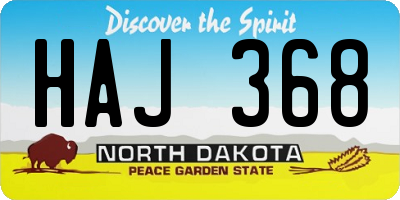 ND license plate HAJ368