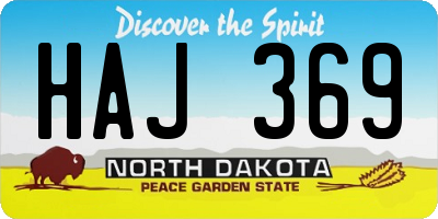 ND license plate HAJ369