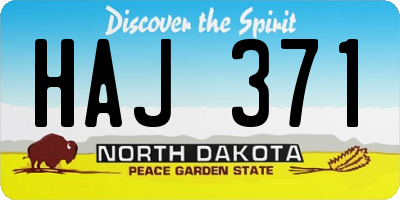 ND license plate HAJ371